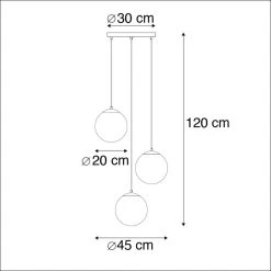 QAZQA Art Deco Hanglamp Zwart Met Smoke Glas 3-lichts - Pallon -Beroemde Verlichtings Winkel 1000015003 0102