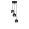 QAZQA Art Deco Hanglamp Zwart Met Smoke Glas 3-lichts - Pallon -Beroemde Verlichtings Winkel 1000015003