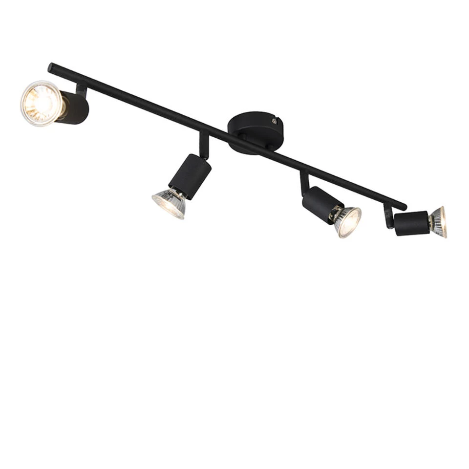 QAZQA Industriële Spot Zwart Kantelbaar - Jeany 4 3 QAZQA Industriële Spot Zwart Kantelbaar - Jeany 4