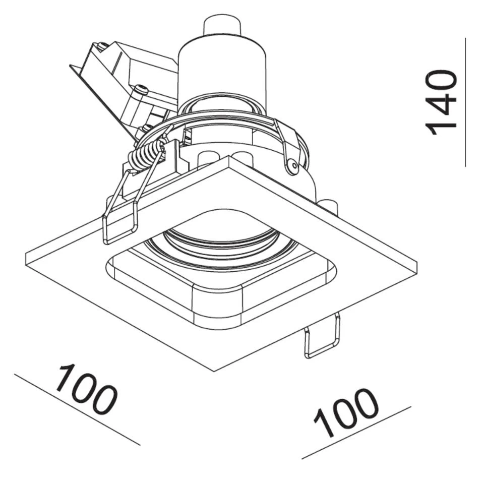 Artdelight Inbouwspot Moggio - 1 Lichts - 10 X11 Cm - Zwart 5 Artdelight Inbouwspot Moggio - 1 Lichts - 10 X11 Cm - Zwart - Afbeelding 3