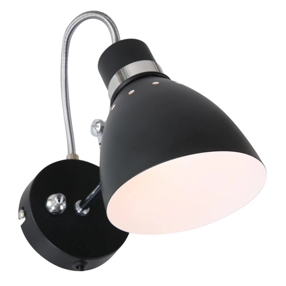 Steinhauer Wandlamp Spring - 1 Lichts - 23-29x17 Cm - Zwart 4 Steinhauer Wandlamp Spring - 1 Lichts - 23-29x17 Cm - Zwart - Afbeelding 2