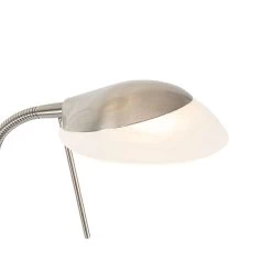 QAZQA Vloerlamp Staal Incl. LED En Dimmer Met Leeslamp - Empoli -Beroemde Verlichtings Winkel 1000024903 0102
