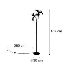 QAZQA Vintage Vloerlamp Goud 2-lichts - Botanica -Beroemde Verlichtings Winkel 1000024905 0102