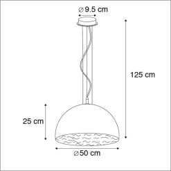 QAZQA Industriële Hanglamp Zwart Met Goud 50 Cm - Magna 7 QAZQA Industriële Hanglamp Zwart Met Goud 50 Cm - Magna -Beroemde Verlichtings Winkel 1000031815 0102