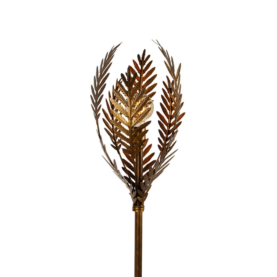 QAZQA Vintage Vloerlamp Goud - Botanica 4 QAZQA Vintage Vloerlamp Goud - Botanica - Afbeelding 2