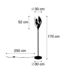 QAZQA Vintage Vloerlamp Goud - Botanica 8 QAZQA Vintage Vloerlamp Goud - Botanica -Beroemde Verlichtings Winkel 1000031865 0102