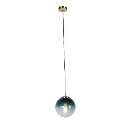 QAZQA Art Deco Hanglamp Messing Met Oceaanblauw Glas 20 Cm - Pallon -Beroemde Verlichtings Winkel 1000039518 0101