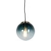 QAZQA Art Deco Hanglamp Messing Met Oceaanblauw Glas 20 Cm - Pallon -Beroemde Verlichtings Winkel 1000039518