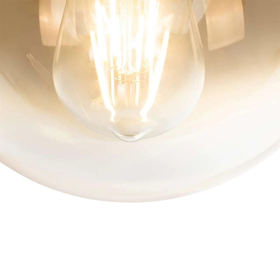 QAZQA Art Deco Hanglamp Zwart Met Goud Langwerpig 3-lichts - Pallon 4 QAZQA Art Deco Hanglamp Zwart Met Goud Langwerpig 3-lichts - Pallon - Afbeelding 2