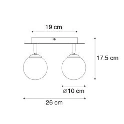 QAZQA Spot Zwart Met Goud 2-lichts - Athens Wire 8 QAZQA Spot Zwart Met Goud 2-lichts - Athens Wire -Beroemde Verlichtings Winkel 1000039586 0102