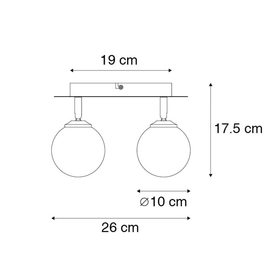 QAZQA Spot Zwart Met Goud 2-lichts - Athens Wire 5 QAZQA Spot Zwart Met Goud 2-lichts - Athens Wire - Afbeelding 3