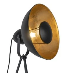 QAZQA Vloerlamp Zwart Met Goud 154,4 Cm Tripod - Magnax Eco -Beroemde Verlichtings Winkel 1000043893 0103