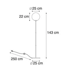 QAZQA Art Deco Vloerlamp Zwart Met Helder Glas - Pallon -Beroemde Verlichtings Winkel 1000044176 0102