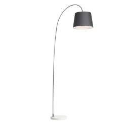 QAZQA Moderne Vloerlamp Met Zwarte Kap - Bend