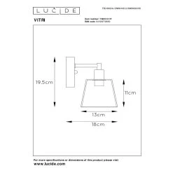 Lucide VITRI Wandlamp - Koper -Beroemde Verlichtings Winkel 1000045128 0103