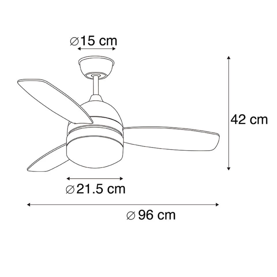 QAZQA Plafondventilator Staal Met Afstandsbediening - Rotar 6 QAZQA Plafondventilator Staal Met Afstandsbediening - Rotar - Afbeelding 4