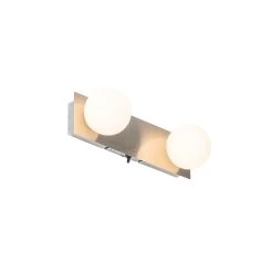 QAZQA Wandlamp Staal 28 Cm IP44 2-lichts Met Schakelaar - Cederic 8 QAZQA Wandlamp Staal 28 Cm IP44 2-lichts Met Schakelaar - Cederic -Beroemde Verlichtings Winkel 1000045865 0102