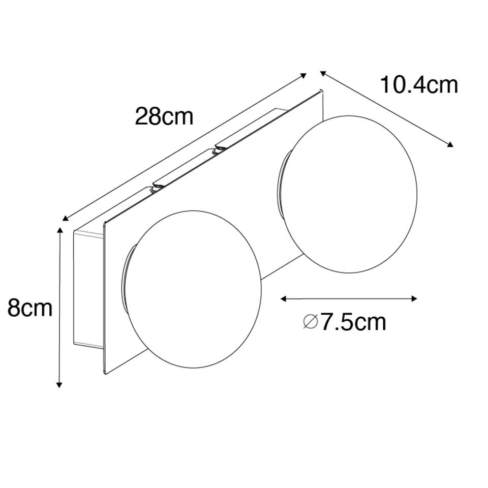 QAZQA Wandlamp Staal 28 Cm IP44 2-lichts Met Schakelaar - Cederic 6 QAZQA Wandlamp Staal 28 Cm IP44 2-lichts Met Schakelaar - Cederic - Afbeelding 4