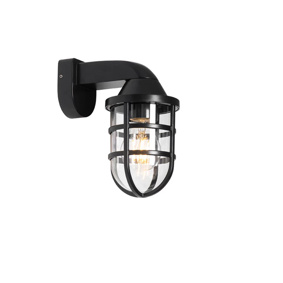 QAZQA Moderne Buiten Wandlamp Zwart IP54 - Joeri 3 QAZQA Moderne Buiten Wandlamp Zwart IP54 - Joeri