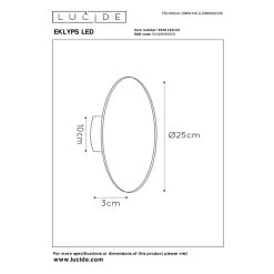 Lucide EKLYPS LED Wandlamp - Mat Goud / Messing -Beroemde Verlichtings Winkel 1000047048 0104