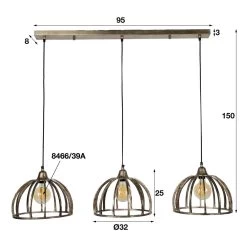 Industriële Hanglamp Rib 3-lichts - 32x118x150 Cm - Metaal - Grijs 8 Industriële Hanglamp Rib 3-lichts - 32x118x150 Cm - Metaal - Grijs -Beroemde Verlichtings Winkel 1000047518 0102
