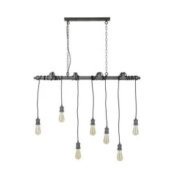 Industriële Hanglamp Loua - 10x120x150 Cm - Metaal - Zilverkleurig