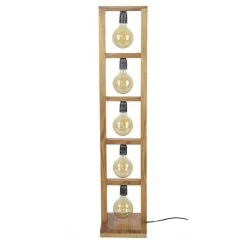 Industriële Vloerlamp Ethan Acaciahout 5-lichts - 135x28x135 Cm - Hout - Bruin