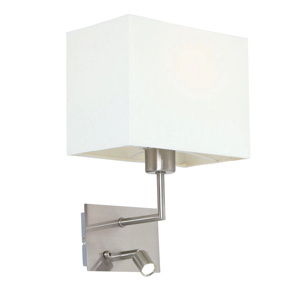 Mexlite Wandlamp - 2 Lichts - 24x34 Cm - Staal 4 Mexlite Wandlamp - 2 Lichts - 24x34 Cm - Staal - Afbeelding 2