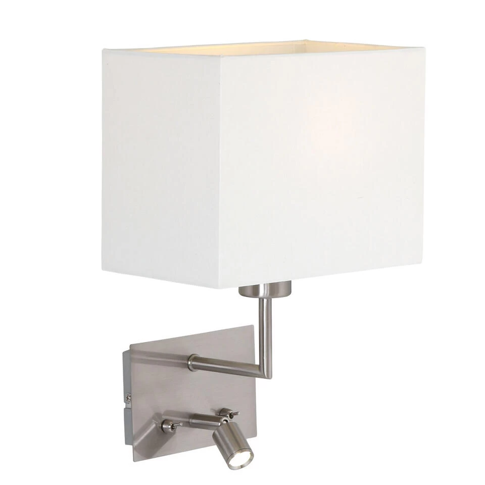 Mexlite Wandlamp - 2 Lichts - 24x34 Cm - Staal 3 Mexlite Wandlamp - 2 Lichts - 24x34 Cm - Staal