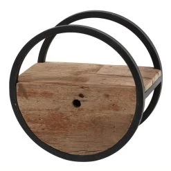 Giga Meubel Wandschap Robuust Hardhout - Met Lade - Ø40cm - Circular