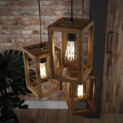 Hoyz - Hanglamp - 3x Mango Houten Frame - Hanglampen - Diverse Hoogte 7 Hoyz - Hanglamp - 3x Mango Houten Frame - Hanglampen - Diverse Hoogte -Beroemde Verlichtings Winkel 1000051671 0101