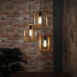 Hoyz - Hanglamp - 3x Mango Houten Frame - Hanglampen - Diverse Hoogte 9 Hoyz - Hanglamp - 3x Mango Houten Frame - Hanglampen - Diverse Hoogte -Beroemde Verlichtings Winkel 1000051671 0103