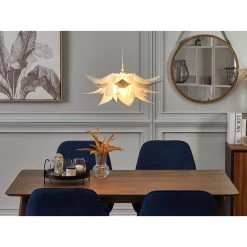 Beliani Hanglamp ALVA - Wit Synthetisch Materiaal -Beroemde Verlichtings Winkel 1000053437 0101