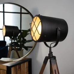 Industriële Vloerlamp Pesaro Driepoot - 150x35x150 Cm - Metaal - Zwart -Beroemde Verlichtings Winkel 1000056605 0102
