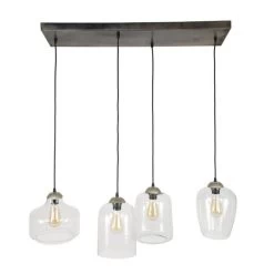 Hoyz - Hanglamp 4L Mix XL Clear / Oud Zilver