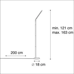 QAZQA Moderne Vloerlamp Zwart Incl. LED Met Touch Dimmer - Berdien 8 QAZQA Moderne Vloerlamp Zwart Incl. LED Met Touch Dimmer - Berdien -Beroemde Verlichtings Winkel 1000061875 0102