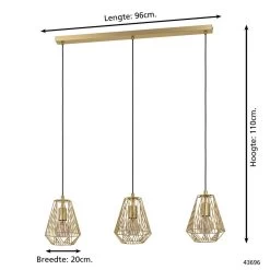 EGLO Stype Hanglamp - E27 - 96 cm - Goud -Beroemde Verlichtings Winkel 1000065322 0103