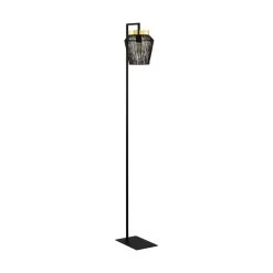 EGLO Escandidos Vloerlamp - E27 - 170 cm - Zwart/Geelkoper/Goud