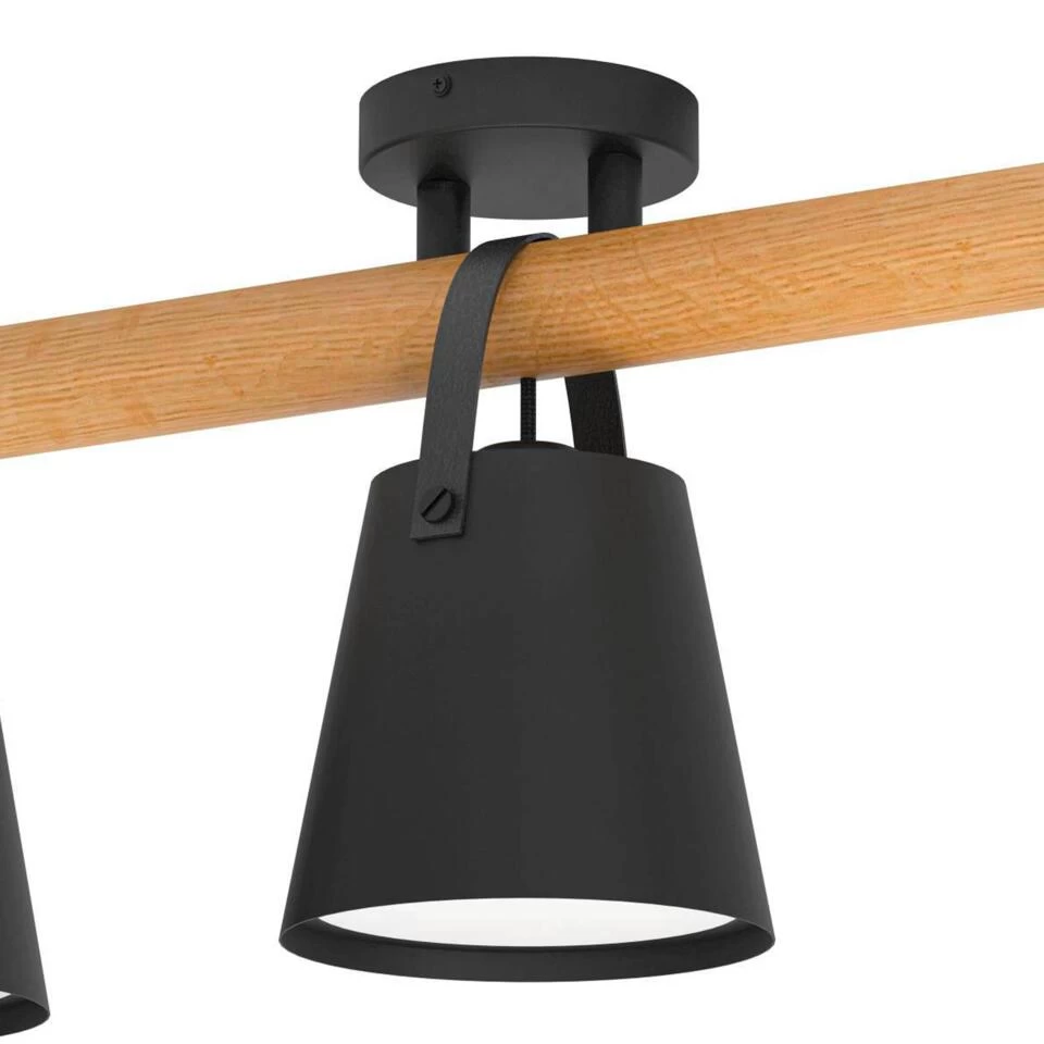 EGLO Boyle Plafondlamp - E27 - 78 cm - Zwart/Bruin/Wit 5 EGLO Boyle Plafondlamp - E27 - 78 cm - Zwart/Bruin/Wit - Afbeelding 3