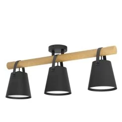 EGLO Boyle Plafondlamp - E27 - 78 cm - Zwart/Bruin/Wit