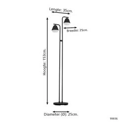 EGLO Palbieta - Staande lamp - GU10 - 153 cm - Zwart 9 EGLO Palbieta - Staande lamp - GU10 - 153 cm - Zwart -Beroemde Verlichtings Winkel 1000067408 0103