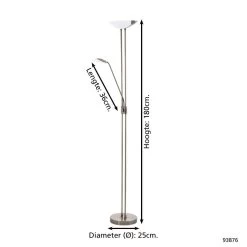 EGLO Baya Led Vloerlamp - LED - 180 Cm - Wit - Dimbaar 9 EGLO Baya Led Vloerlamp - LED - 180 Cm - Wit - Dimbaar -Beroemde Verlichtings Winkel 1000067417 0103