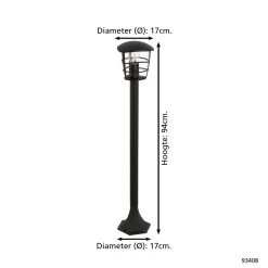 EGLO Aloria - Buitenverlichting - Tuinpaal - 1 Lichts - Zwart - Helder -Beroemde Verlichtings Winkel 1000067428 0103