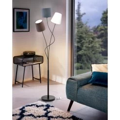 EGLO Maronda Vloerlamp - E14 - 152 Cm - Zwart/Antraciet, Wit, Bruin -Beroemde Verlichtings Winkel 1000067448 0104