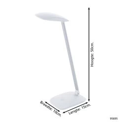 EGLO Cajero Tafellamp - LED - 50 Cm - Wit - Dimbaar -Beroemde Verlichtings Winkel 1000067502 0103