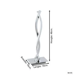 EGLO Lasana 2 Tafellamp - LED - 46 Cm - Grijs/Wit -Beroemde Verlichtings Winkel 1000067516 0103