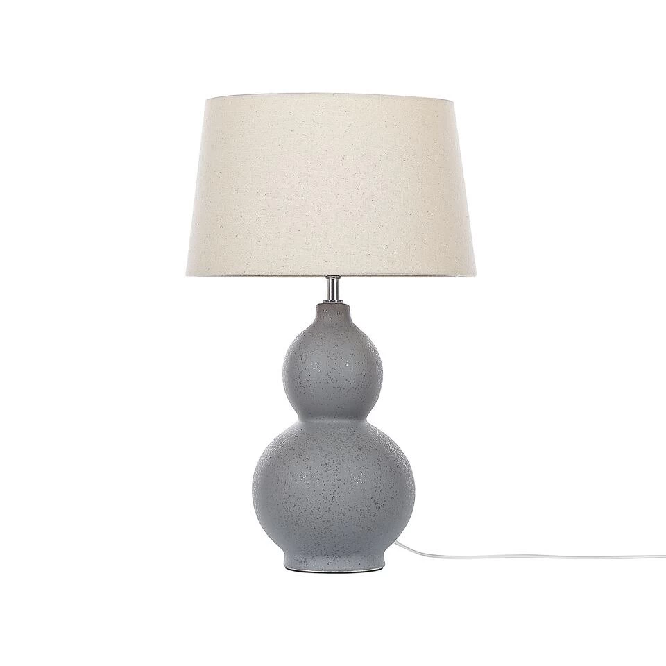 Beliani Tafellamp YENISEI - Grijs Keramiek 3 Beliani Tafellamp YENISEI - Grijs Keramiek