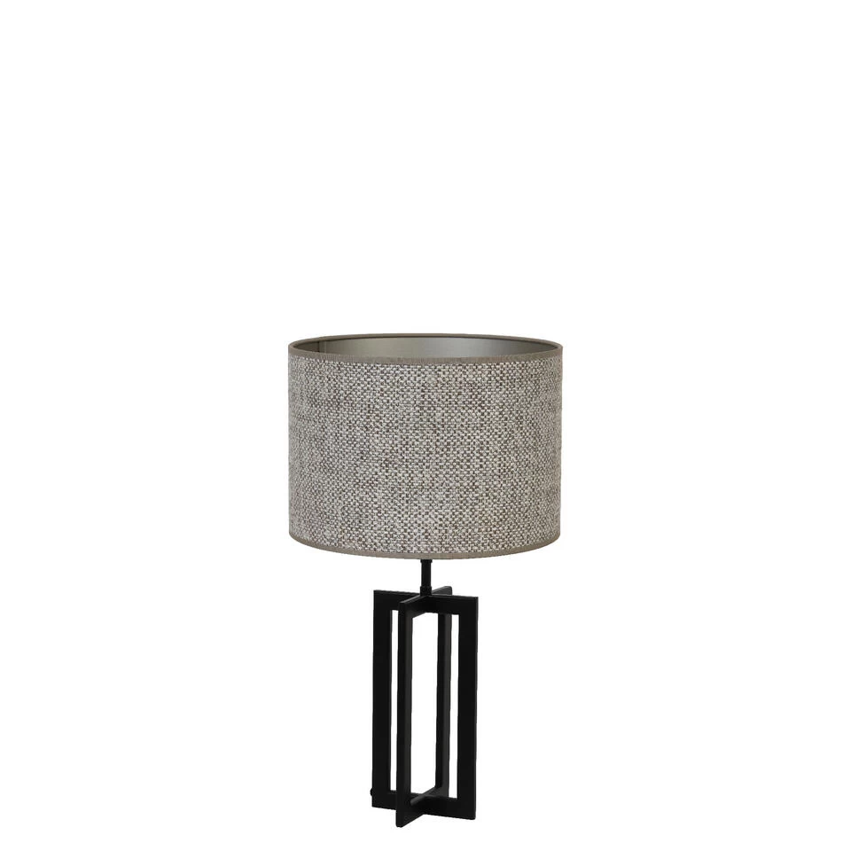 Tafellamp Mace/Saverna - Zwart/Beige - Ø30x56cm 3 Tafellamp Mace/Saverna - Zwart/Beige - Ø30x56cm