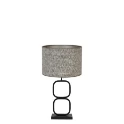 Tafellamp Lutika/Saverna - Zwart/Beige - Ø30x67cm