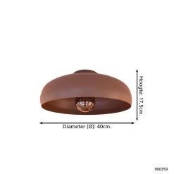EGLO Mogano Plafondlamp - E27 - Ø 40 cm - Mokka -Beroemde Verlichtings Winkel 1000069697 0103